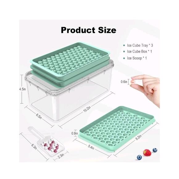 Mini Ice Cube Trays for Freezer, Small Round Ice Cube Molds 104x3 PCS Tiny... - Picture 3 of 8